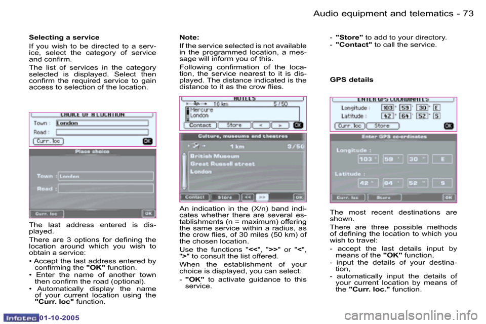 Peugeot 1007 Dag 2005.5 Manual PDF �7�2 �-�A�u�d�i�o� �e�q�u�i�p�m�e�n�t� �a�n�d� �t�e�l�e�m�a�t�i�c�s
�0�1�-�1�0�-�2�0�0�5
�7�3
�-�A�u�d�i�o� �e�q�u�i�p�m�e�n�t� �a�n�d� �t�e�l�e�m�a�t�i�c�s
�0�1�-�1�0�-�2�0�0�5
�T�h�e�  �l�a�s�t�  �a