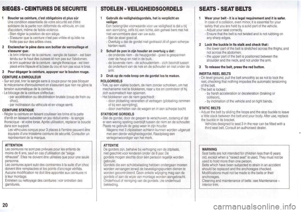 Peugeot 205 Dag 1998.5 User Guide 