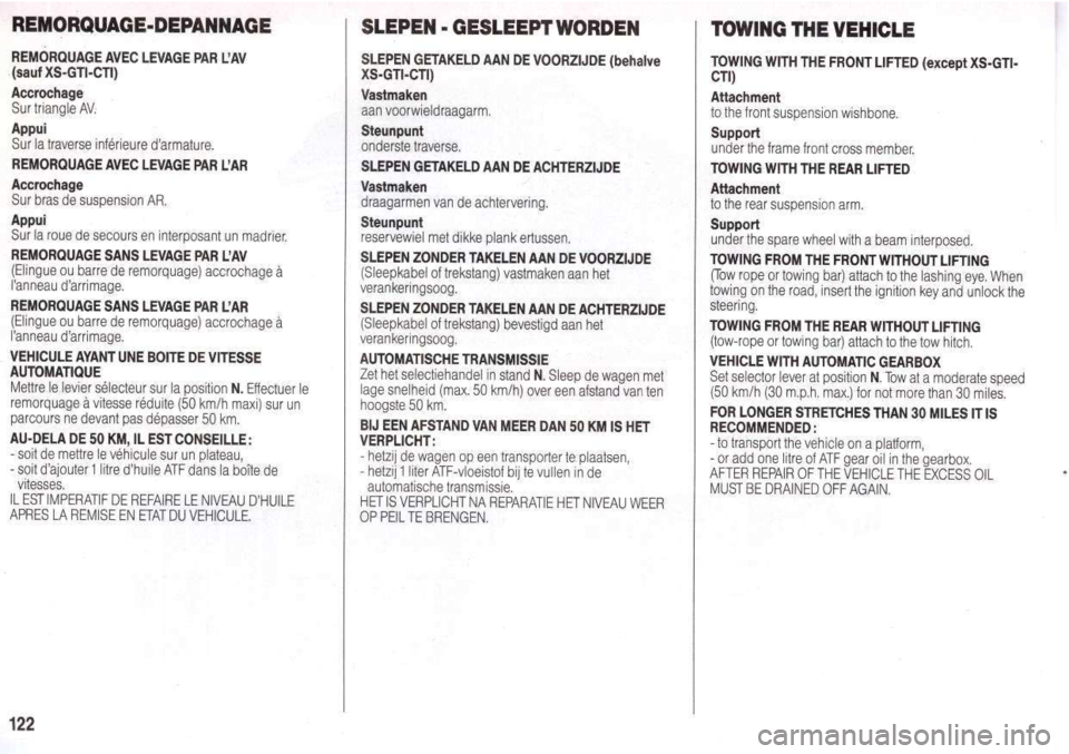 Peugeot 205 Dag 1998.5 Owners Manual Peugeot 205 Dag 1998.5 Owners Manual
