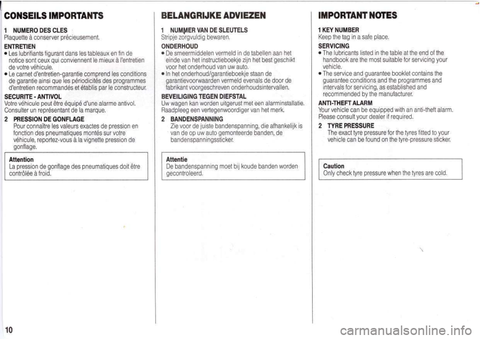 Peugeot 205 Dag 1998.5 Owners Manual Peugeot 205 Dag 1998.5 Owners Manual