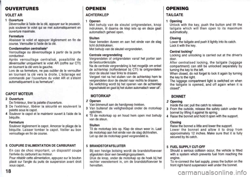 Peugeot 205 Dag 1998.5 Owners Manual Peugeot 205 Dag 1998.5 Owners Manual