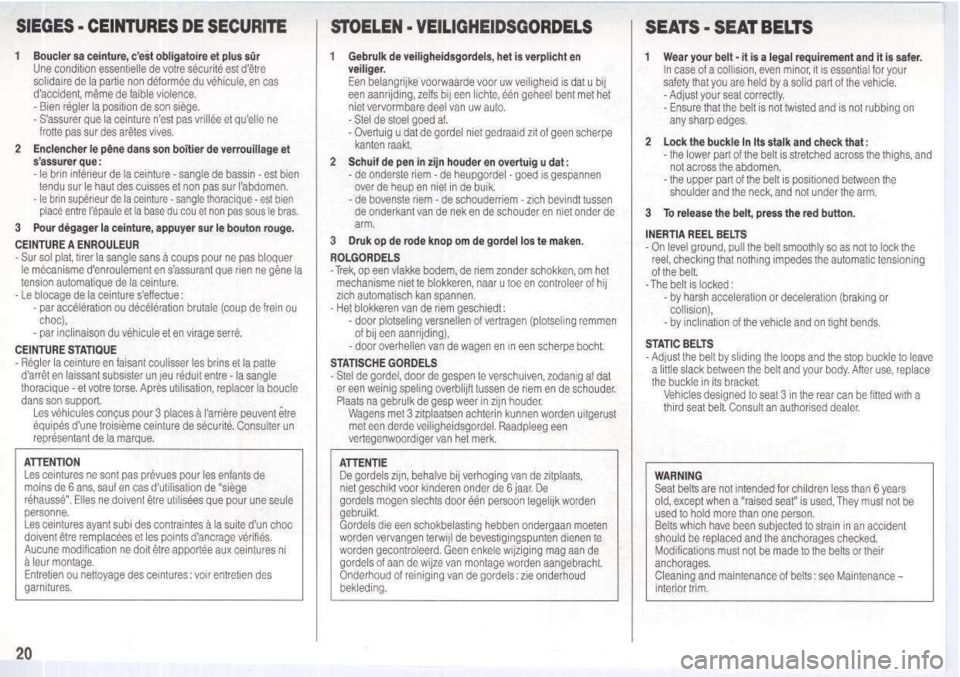 Peugeot 205 Dag 1995.5 User Guide 