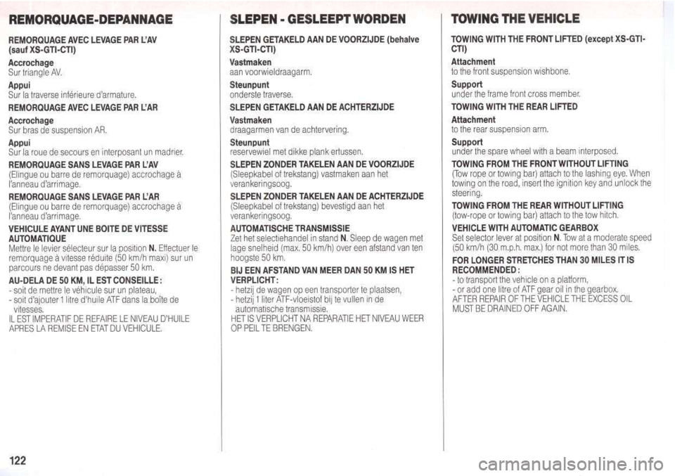 Peugeot 205 Dag 1995.5 Owners Manual Peugeot 205 Dag 1995.5 Owners Manual