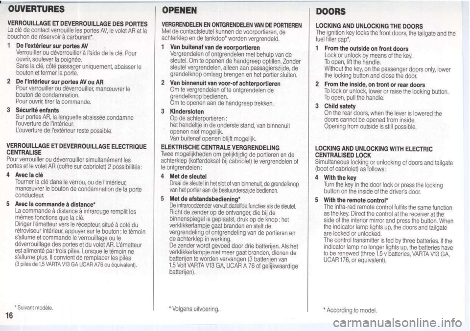 Peugeot 205 Dag 1995.5  Owners Manual 