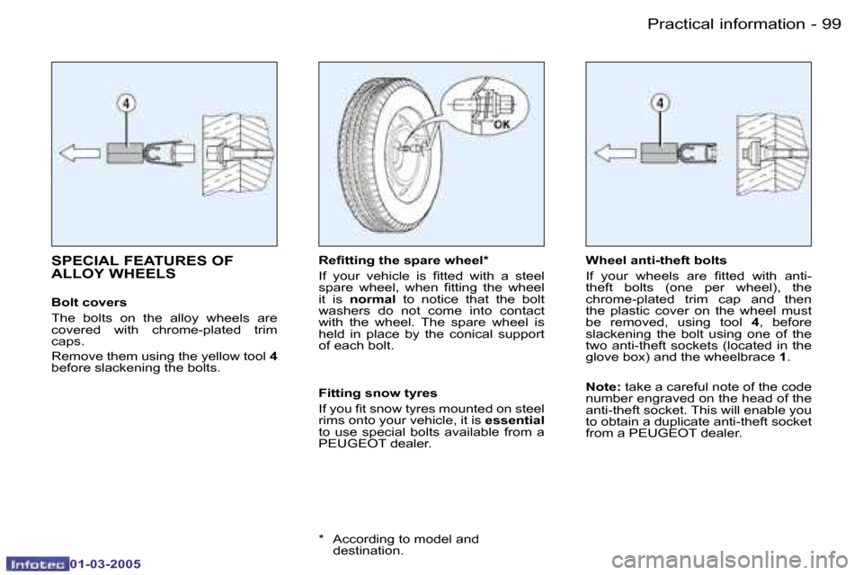 Peugeot 206 CC 2005  Owners Manual �9�8 �-�P�r�a�c�t�i�c�a�l� �i�n�f�o�r�m�a�t�i�o�n
�0�1�-�0�3�-�2�0�0�5
�9�9
�-�P�r�a�c�t�i�c�a�l� �i�n�f�o�r�m�a�t�i�o�n
�0�1�-�0�3�-�2�0�0�5
�S�P�E�C�I�A�L� �F�E�A�T�U�R�E�S� �O�F�  
�A�L�L�O�Y� �W�H