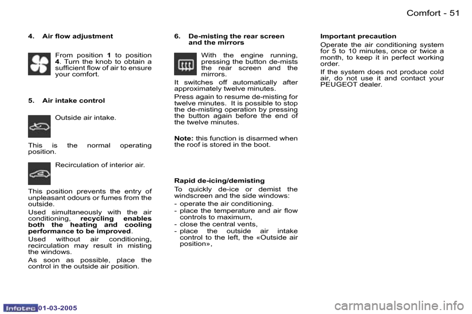 Peugeot 206 CC 2005 Workshop Manual �5�0 �-�C�o�m�f�o�r�t
�0�1�-�0�3�-�2�0�0�5
�5�1
�-�C�o�m�f�o�r�t
�0�1�-�0�3�-�2�0�0�5
�T�h�i�s�  �i�s�  �t�h�e�  �n�o�r�m�a�l�  �o�p�e�r�a�t�i�n�g�  
�p�o�s�i�t�i�o�n�. �I�m�p�o�r�t�a�n�t� �p�r�e�c�a�