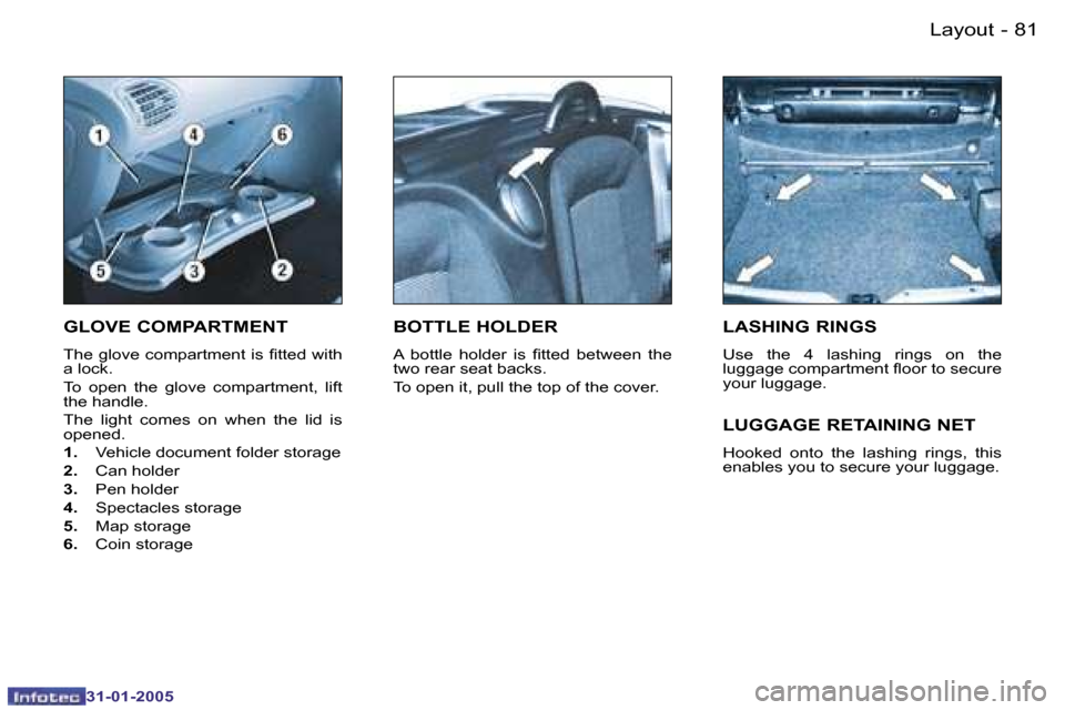 Peugeot 206 CC 2004.5 Manual Online �8�0 �-
�3�1�-�0�1�-�2�0�0�5
�8�1
�-
�3�1�-�0�1�-�2�0�0�5
�L�a�y�o�u�t
�G�L�O�V�E� �C�O�M�P�A�R�T�M�E�N�T� 
�T�h�e� �g�l�o�v�e� �c�o�m�p�a�r�t�m�e�n�t� �i�s� �i�t�t�e�d� �w�i�t�h�  
�a� �l�o�c�k�.� 
�