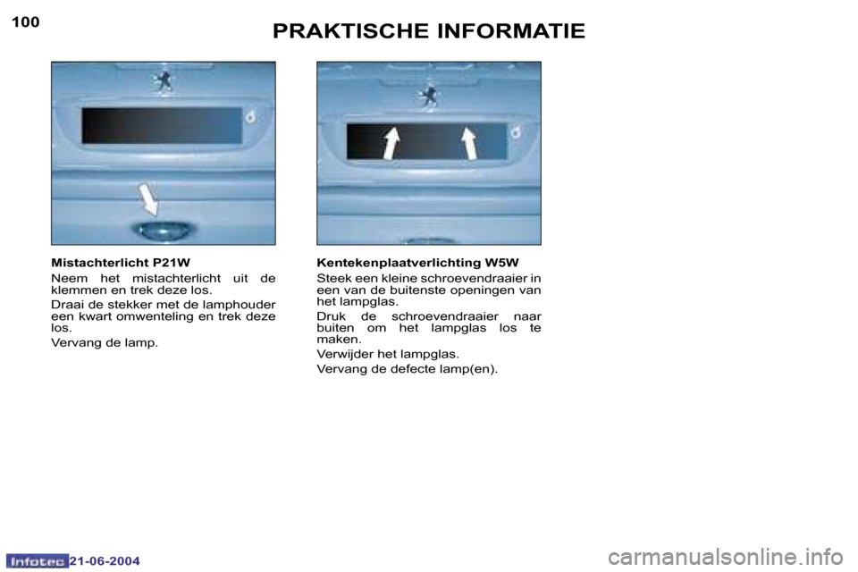 Peugeot 206 CC 2004  Handleiding (in Dutch) �1�0�0
�2�1�-�0�6�-�2�0�0�4
�1�0�1
�2�1�-�0�6�-�2�0�0�4
�M�i�s�t�a�c�h�t�e�r�l�i�c�h�t� �P�2�1�W 
�N�e�e�m�  �h�e�t�  �m�i�s�t�a�c�h�t�e�r�l�i�c�h�t�  �u�i�t�  �d�e�  
�k�l�e�m�m�e�n� �e�n� �t�r�e�k� 