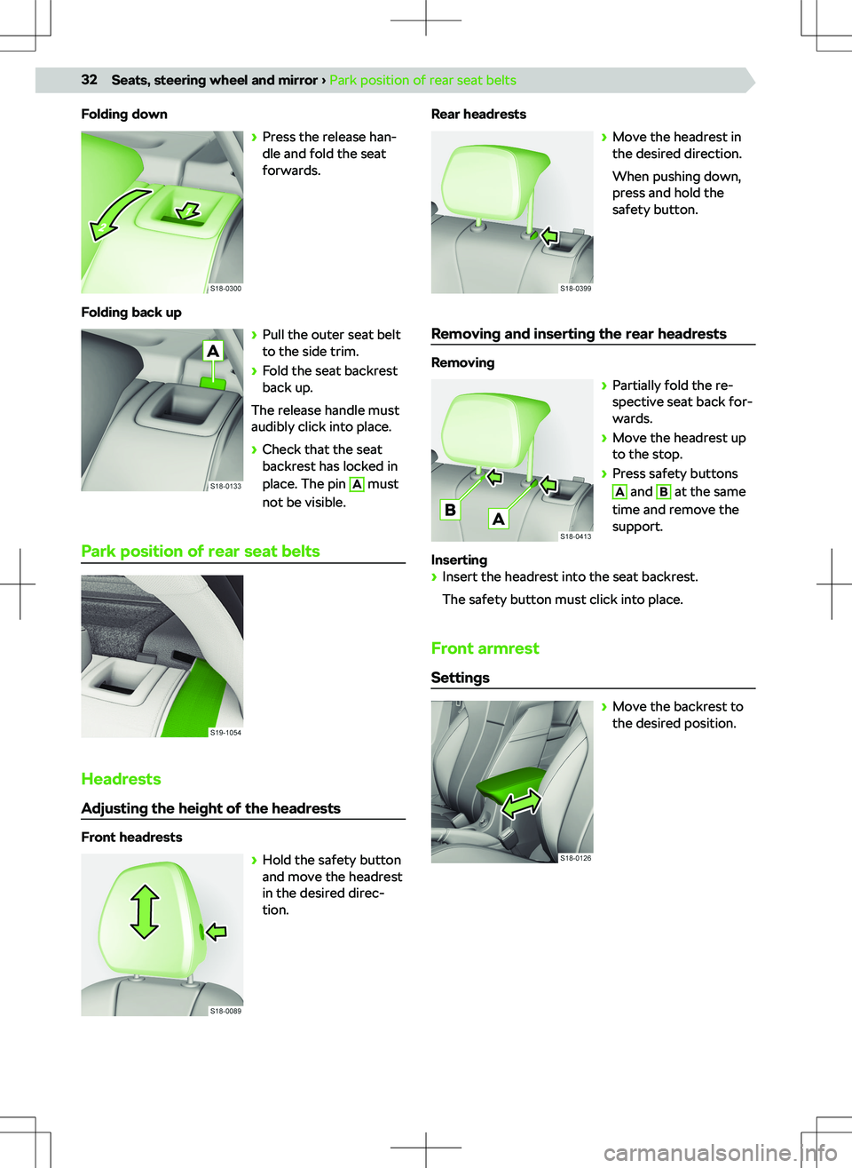 SKODA KAMIQ 2020 Owner´s Manual Folding down SKODA KAMIQ 2020 Owner´s Manual Folding down