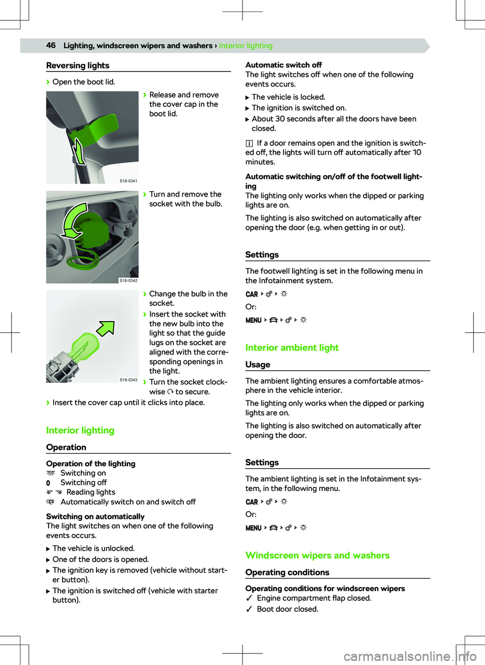 SKODA KAMIQ 2020  Owner´s Manual Reversing lights
