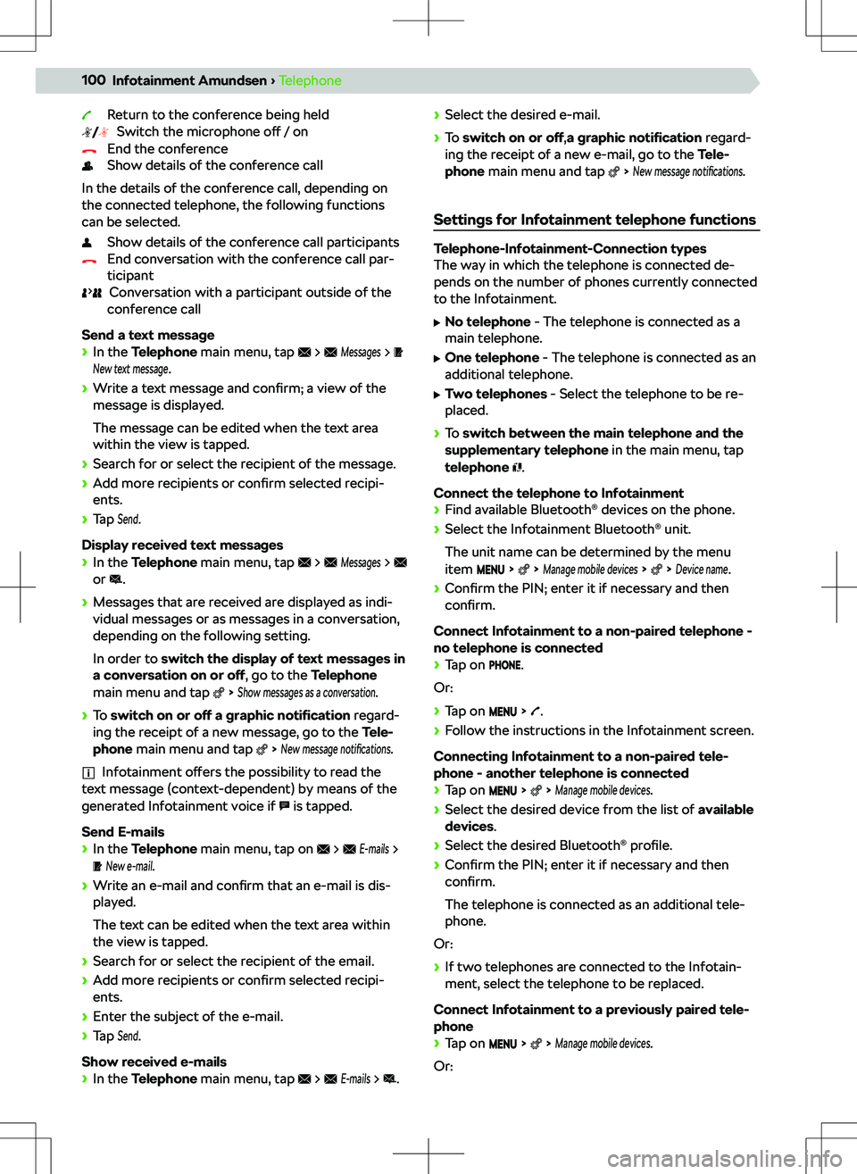 SKODA KAMIQ 2019  Owner´s Manual Return to the conference being heldSwitch the microphone  o