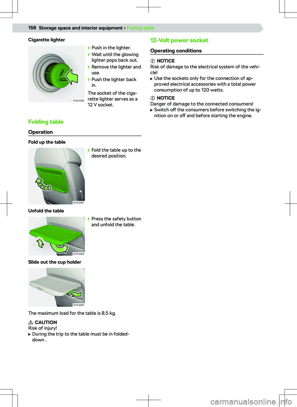 SKODA KAMIQ 2019  Owner´s Manual Cigarette lighter