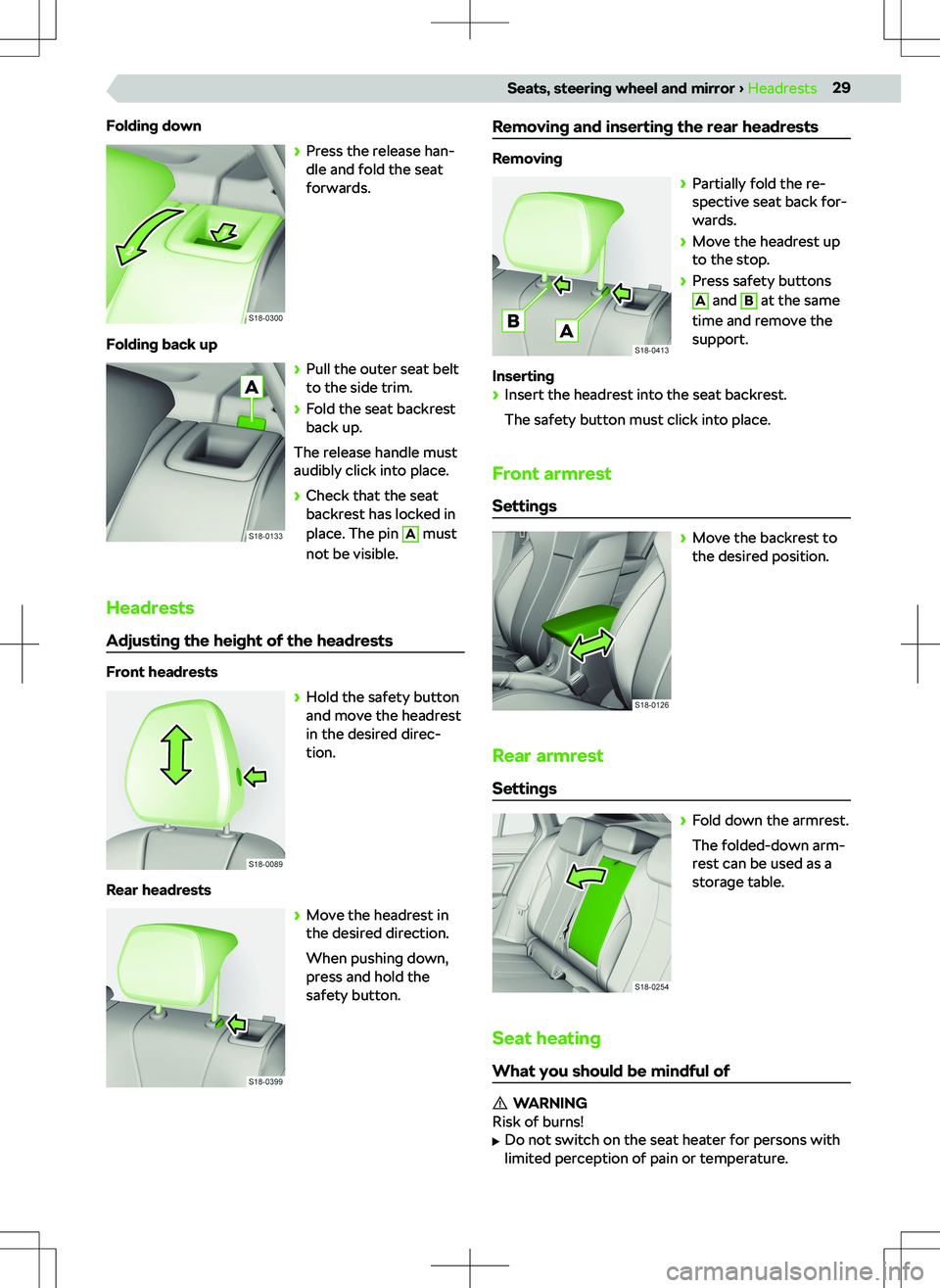 SKODA KAMIQ 2019 Owner´s Manual Folding down SKODA KAMIQ 2019 Owner´s Manual Folding down