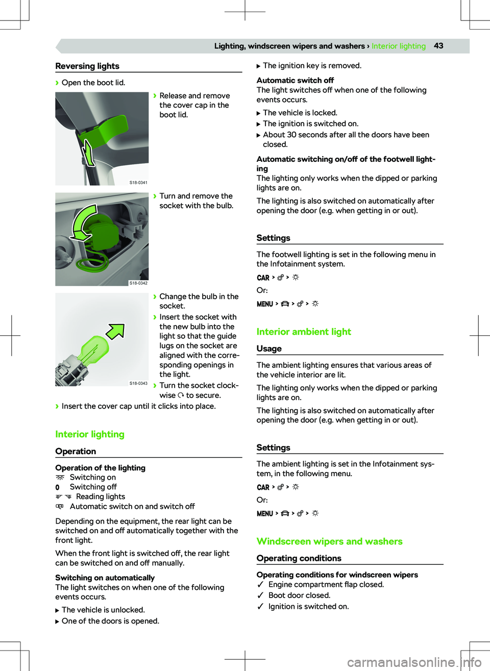 SKODA KAMIQ 2019  Owner´s Manual Reversing lights
