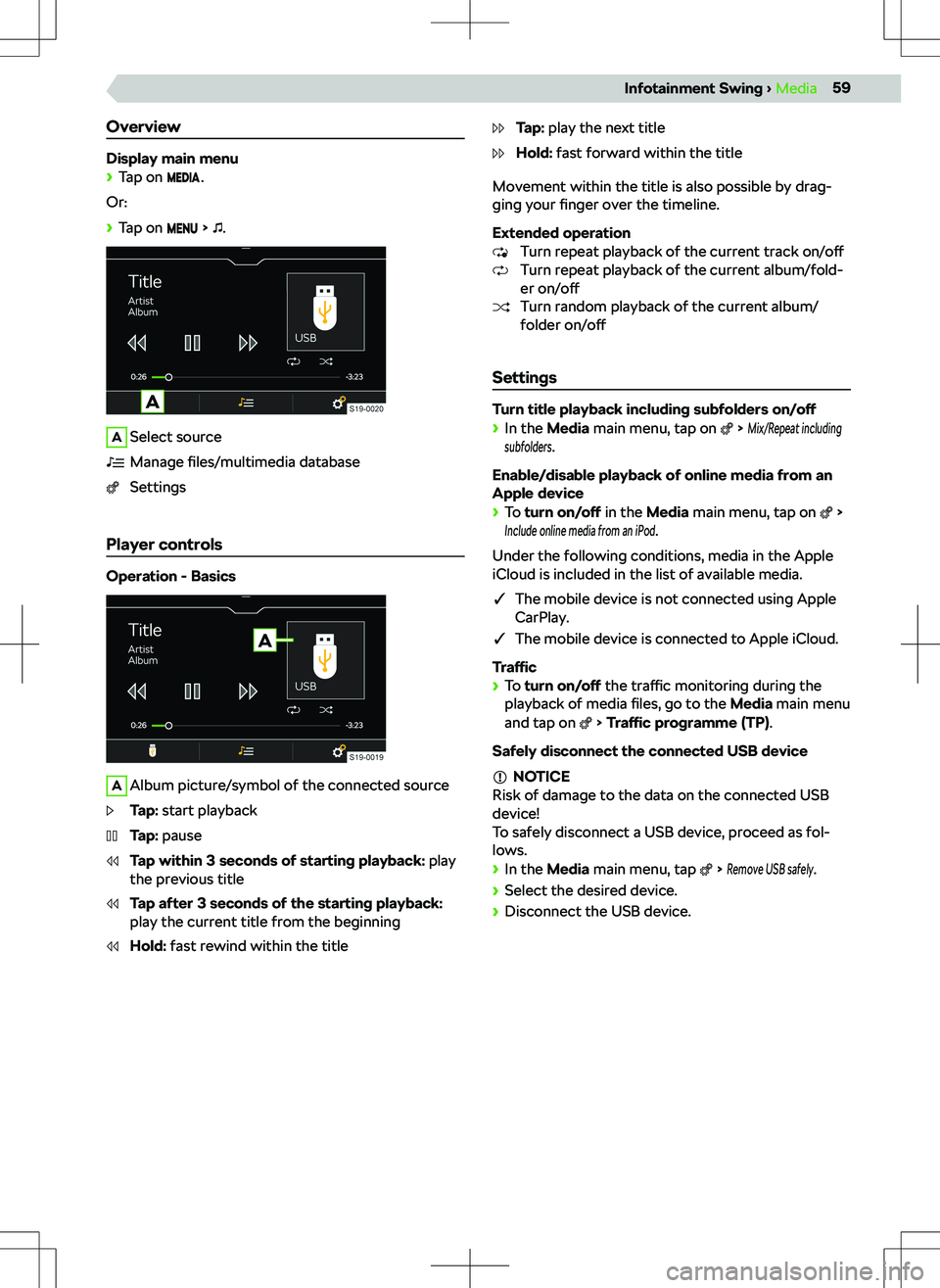 SKODA KAMIQ 2019  Owner´s Manual Overview
Display main menu