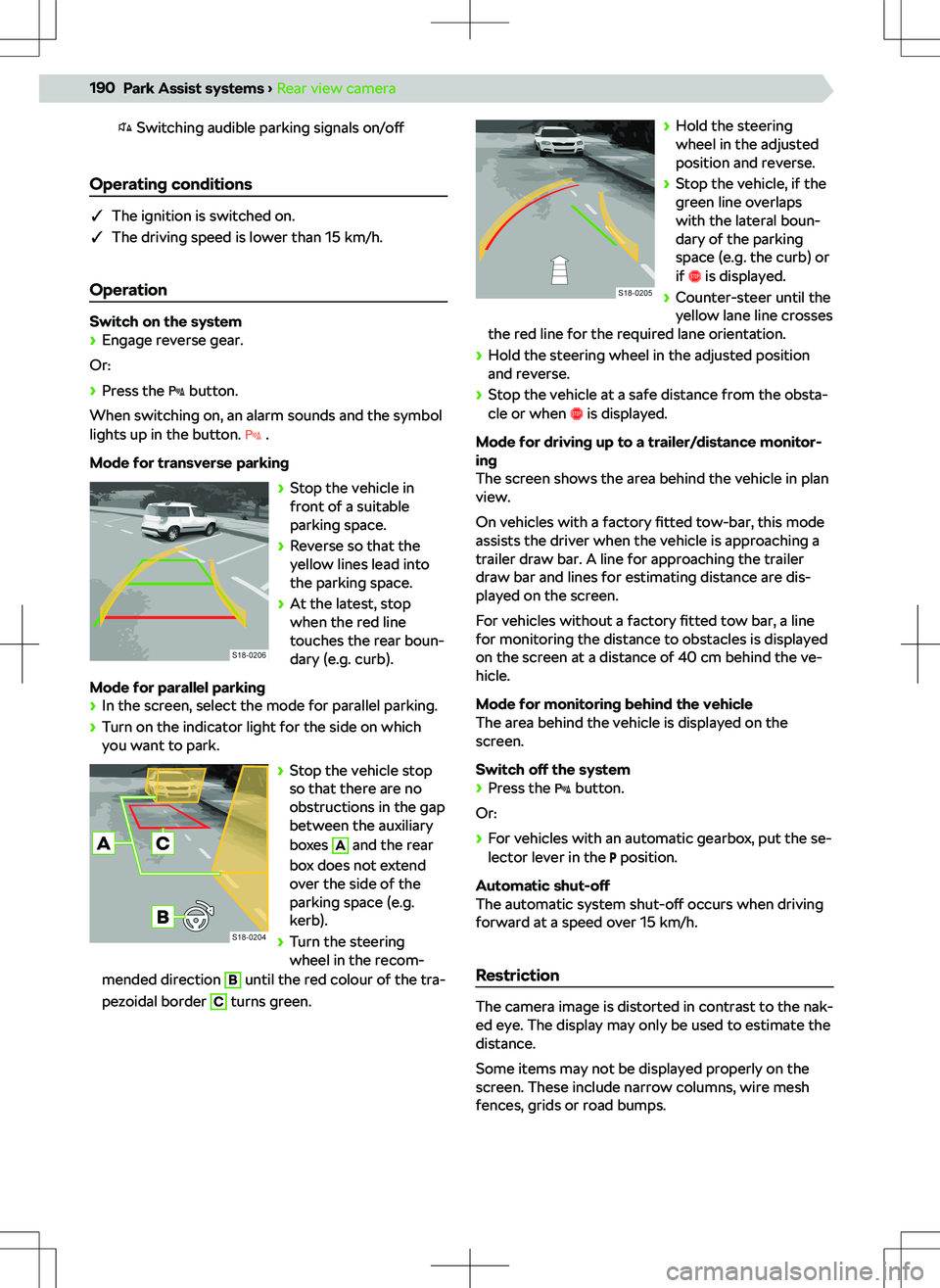 SKODA KODIAQ 2021 Owner´s Manual Switching audible parking signals on/o SKODA KODIAQ 2021 Owner´s Manual Switching audible parking signals on/o