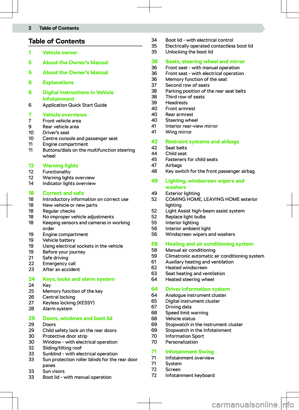 SKODA KODIAQ 2021  Owner´s Manual Table of Contents1Vehicle owner5About the Owner