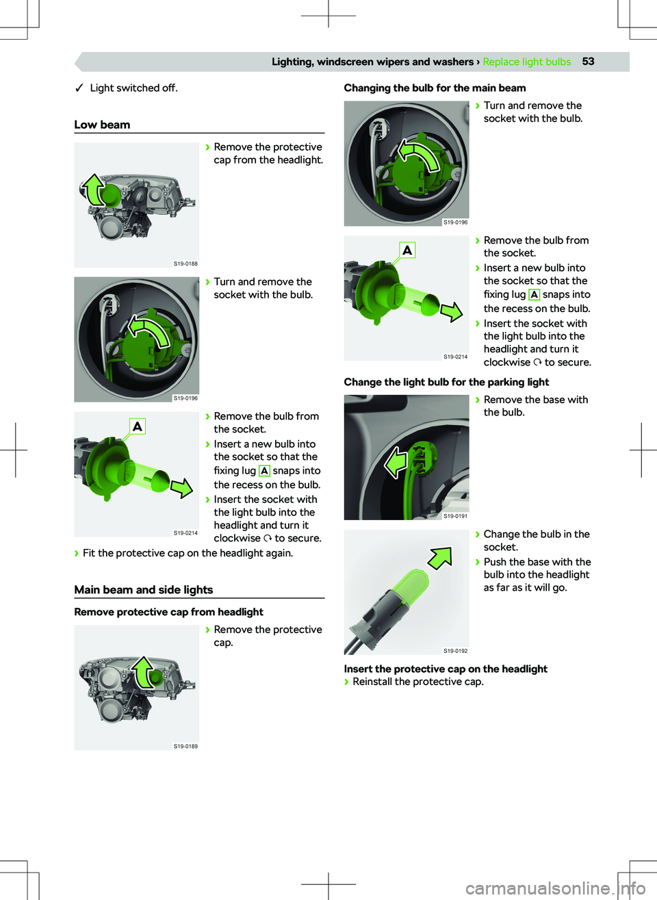 SKODA KODIAQ 2021  Owner´s Manual qLight switched  o