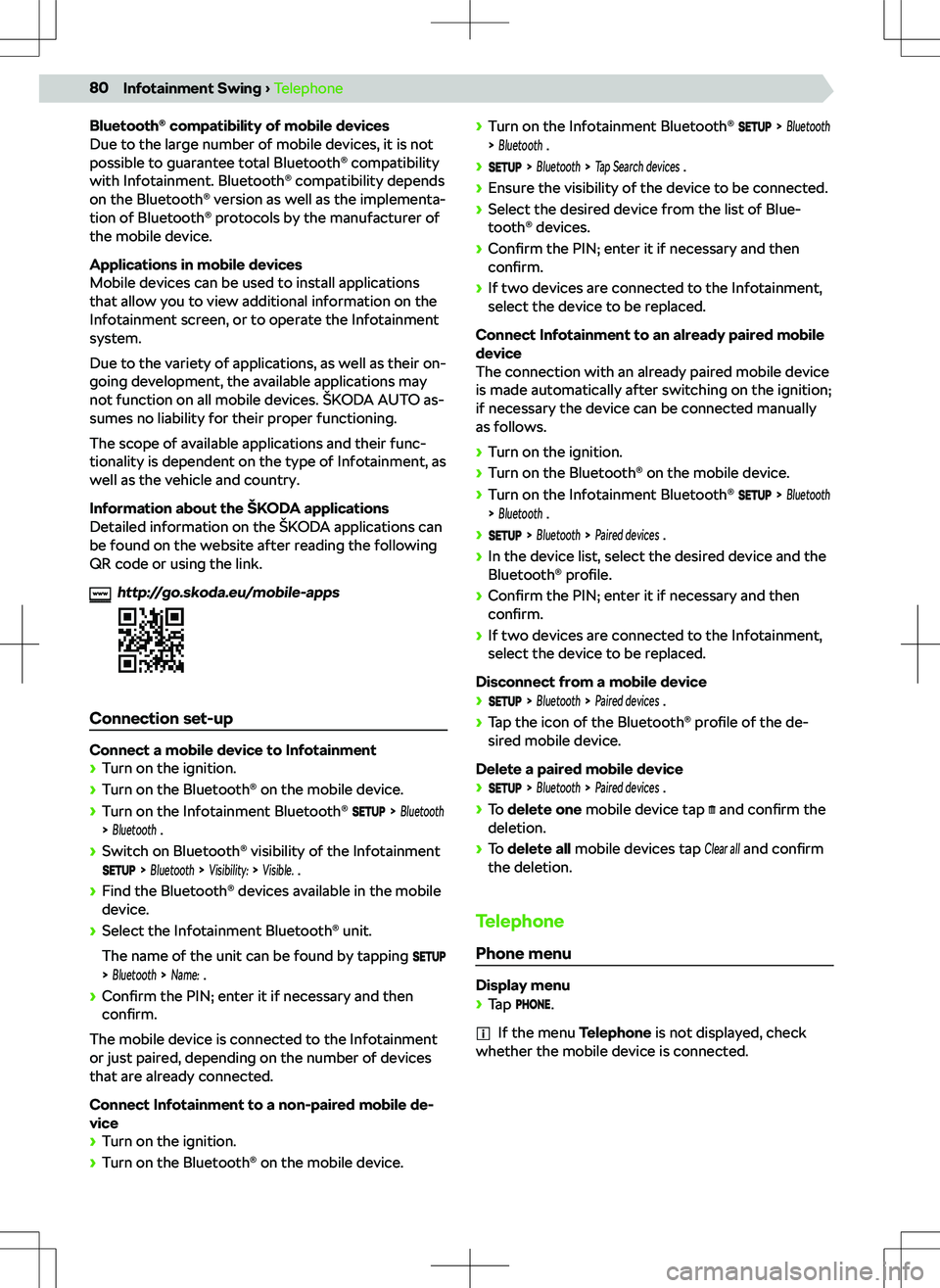 SKODA KODIAQ 2022  Owner´s Manual Bluetooth