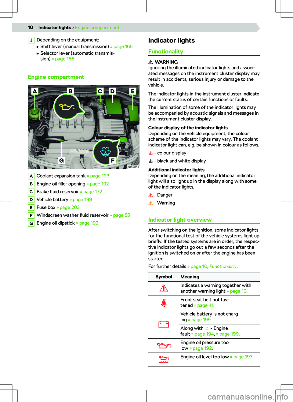 SKODA KODIAQ 2017 Owner´s Manual JDepending on the equipment:
SKODA KODIAQ 2017 Owner´s Manual JDepending on the equipment: