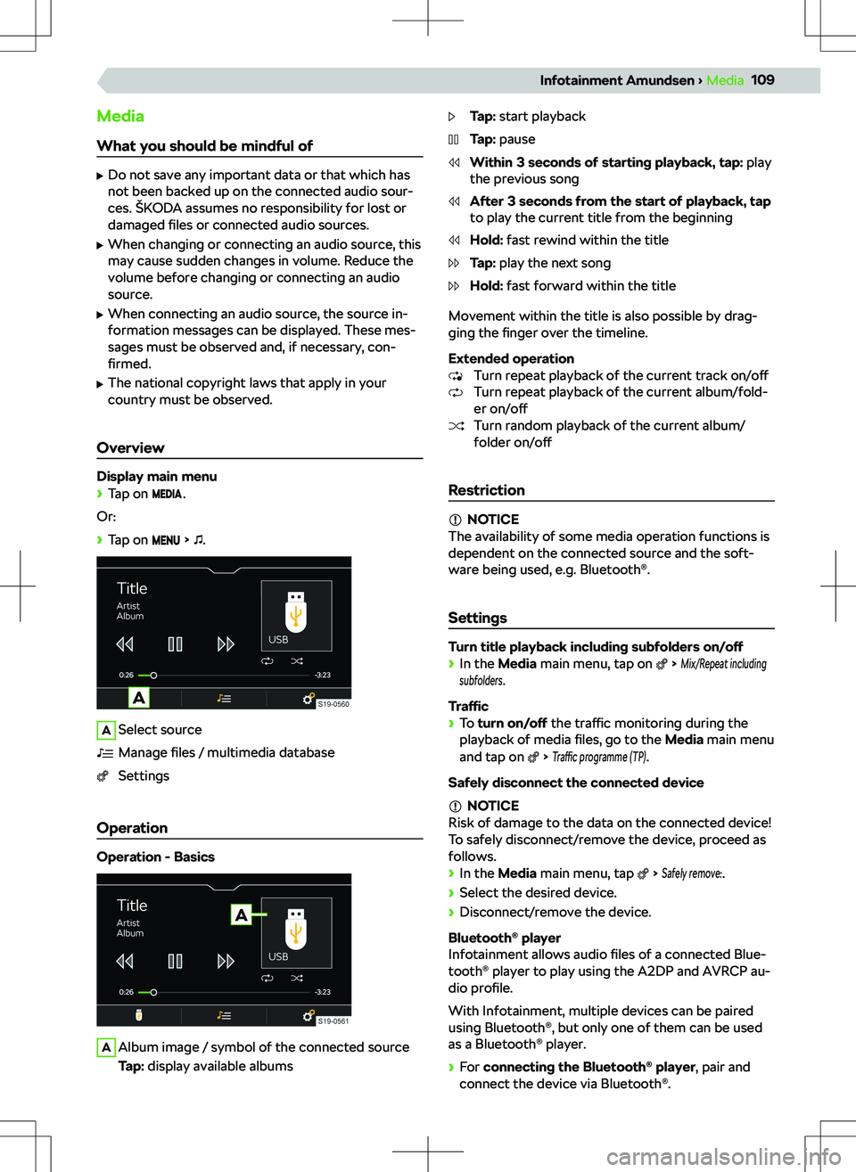 SKODA KODIAQ 2018  Owner´s Manual MediaWhat you should be mindful of
