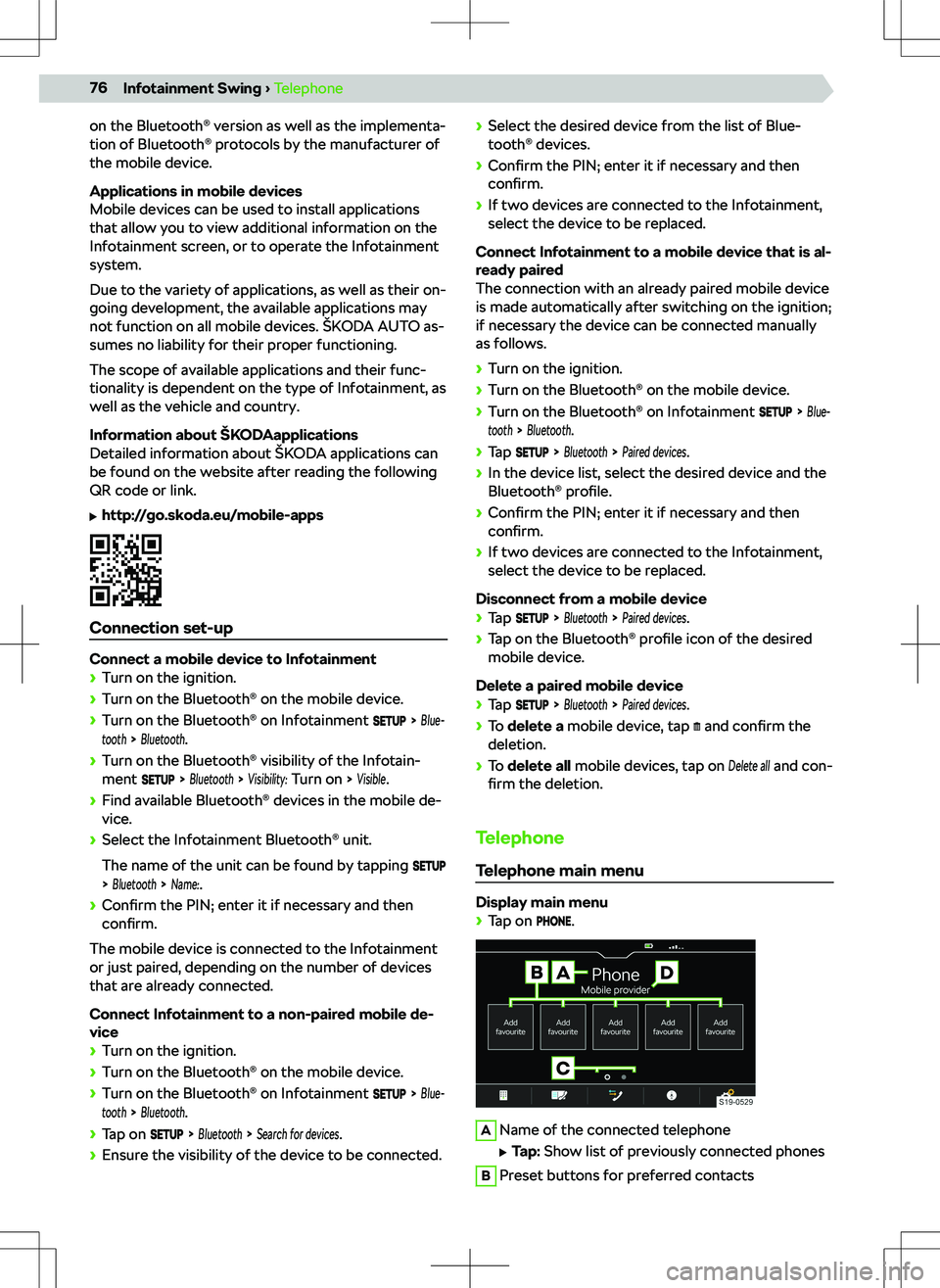 SKODA KODIAQ 2018 Owner´s Manual on the Bluetooth SKODA KODIAQ 2018 Owner´s Manual on the Bluetooth