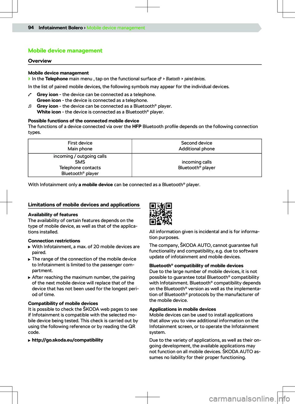 SKODA KODIAQ 2019  Owner´s Manual Mobile device management
Overview
Mobile device management 