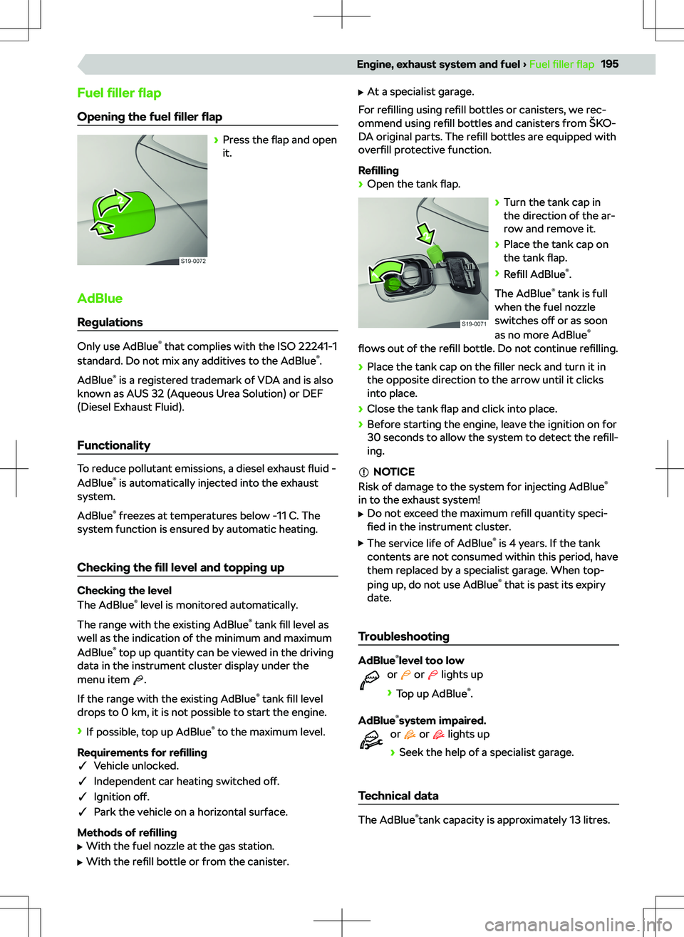 SKODA SUPERB 2021 Owner´s Manual Fuel SKODA SUPERB 2021 Owner´s Manual Fuel