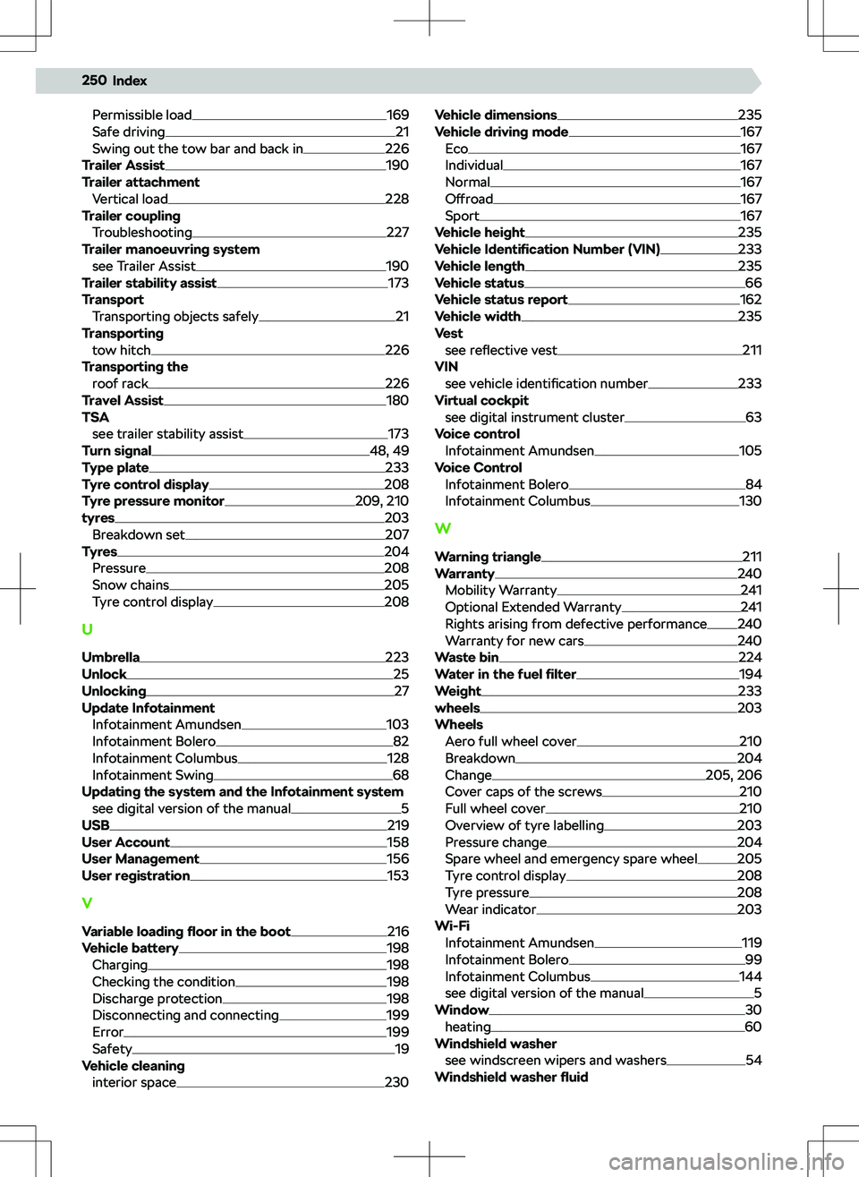 SKODA SUPERB 2020  Owner´s Manual Permissible load169
Safe driving21
Swing out the tow bar and back in226
Trailer Assist190
Trailer attachment Vertical load
228
Trailer coupling
Troubleshooting
227
Trailer manoeuvring system see Trail