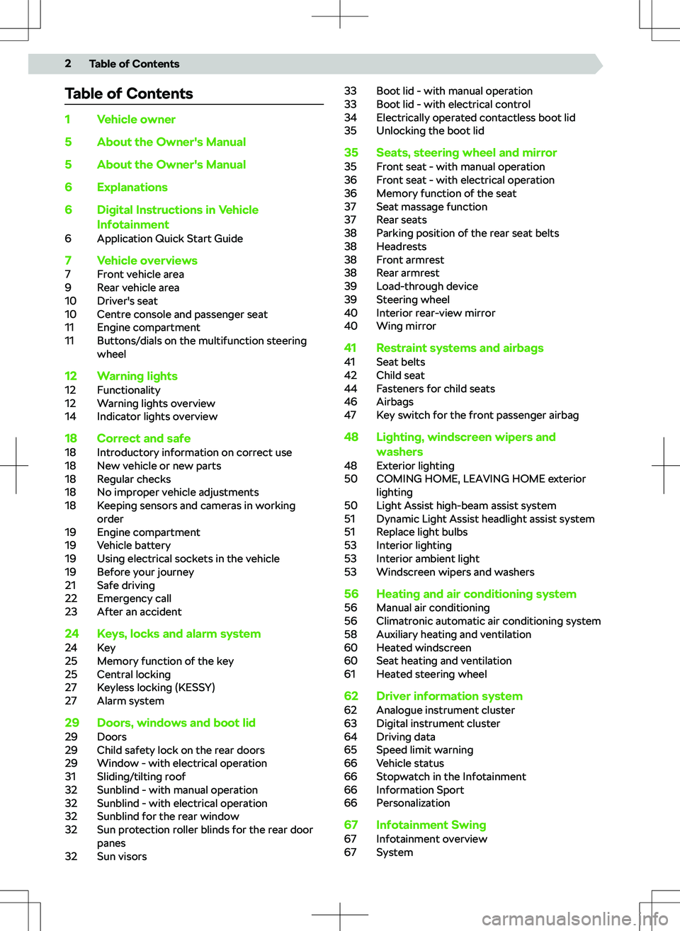 SKODA SUPERB 2020  Owner´s Manual Table of Contents1Vehicle owner5About the Owner