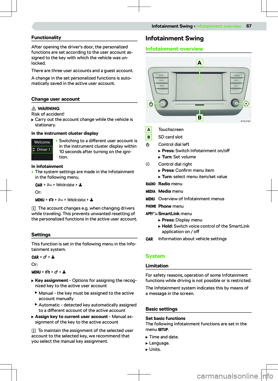 SKODA SUPERB 2020 Owner´s Manual Functionality
After opening the driver SKODA SUPERB 2020 Owner´s Manual Functionality
After opening the driver