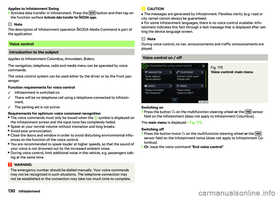 SKODA KAROQ 2020  Owner´s Manual Applies to Infotainment Swing