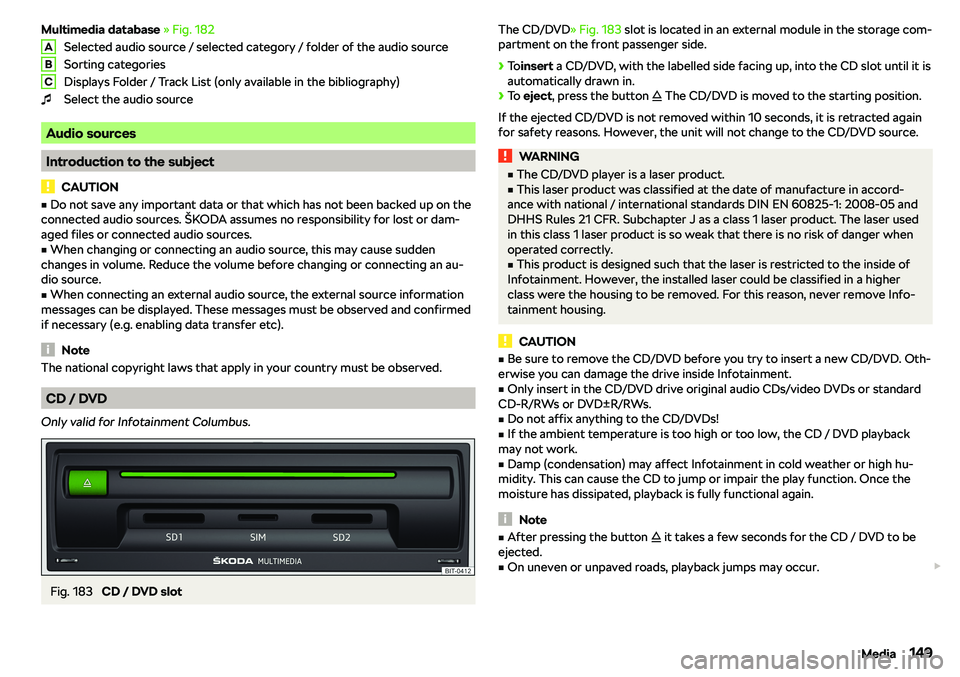 SKODA KAROQ 2020  Owner´s Manual Multimedia database 