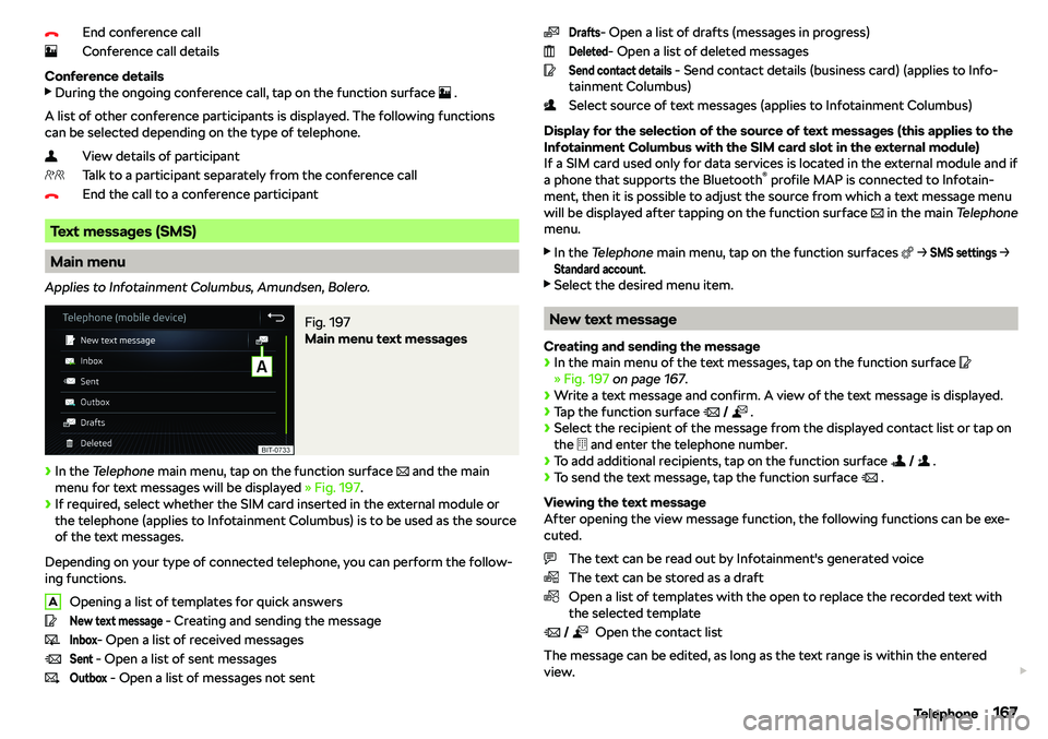 SKODA KAROQ 2020  Owner´s Manual End conference call
Conference call details
Conference details 