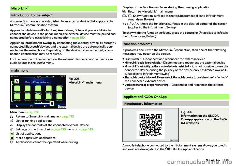 SKODA KAROQ 2020  Owner´s Manual MirrorLink