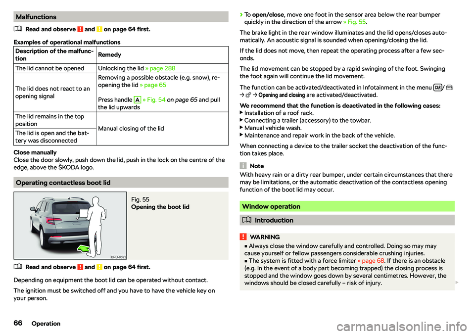 SKODA KAROQ 2017  Owner´s Manual Malfunctions�