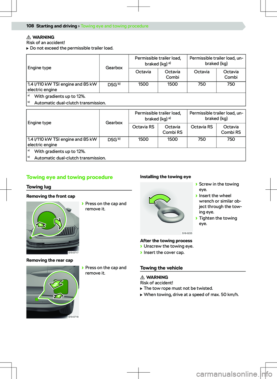 SKODA OCTAVIA 2022  Owner´s Manual WARNING
Risk of an accident!
