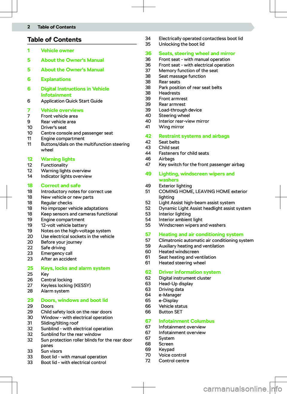 SKODA OCTAVIA 2020  Owner´s Manual Table of Contents1Vehicle owner5About the Owner
