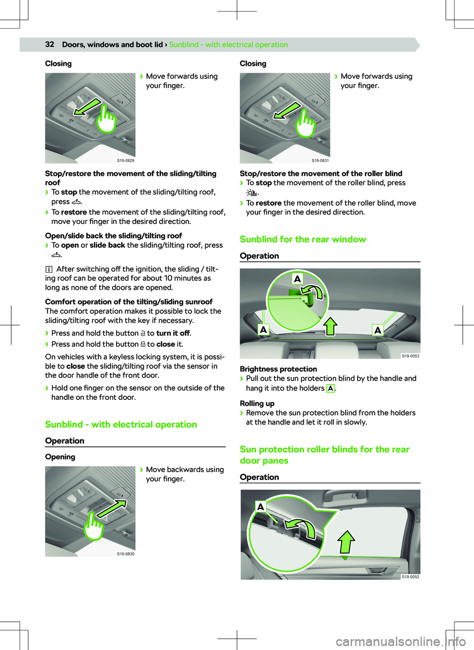 SKODA OCTAVIA 2020  Owner´s Manual Closing