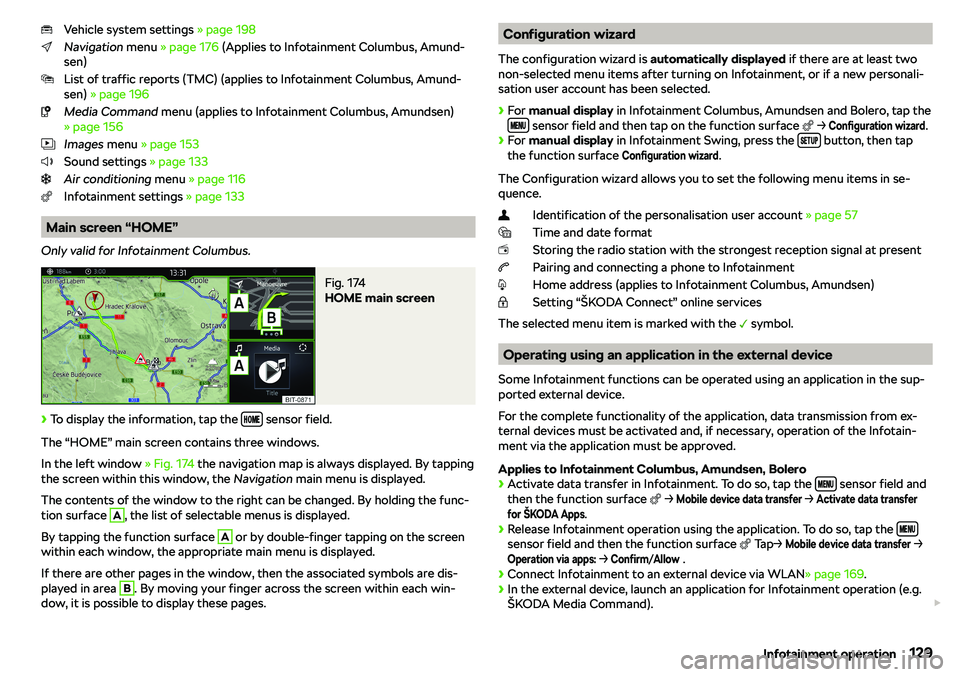 SKODA OCTAVIA 2018  Owner´s Manual Vehicle system settings 