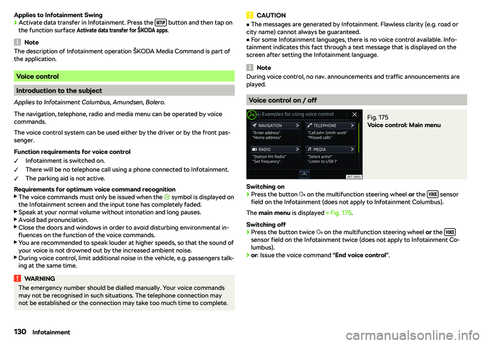 SKODA OCTAVIA 2018  Owner´s Manual Applies to Infotainment Swing
