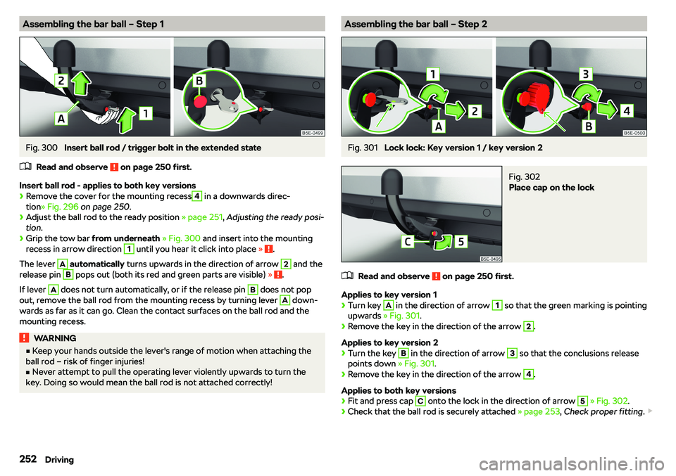SKODA OCTAVIA 2019  Owner´s Manual Assembling the bar ball 