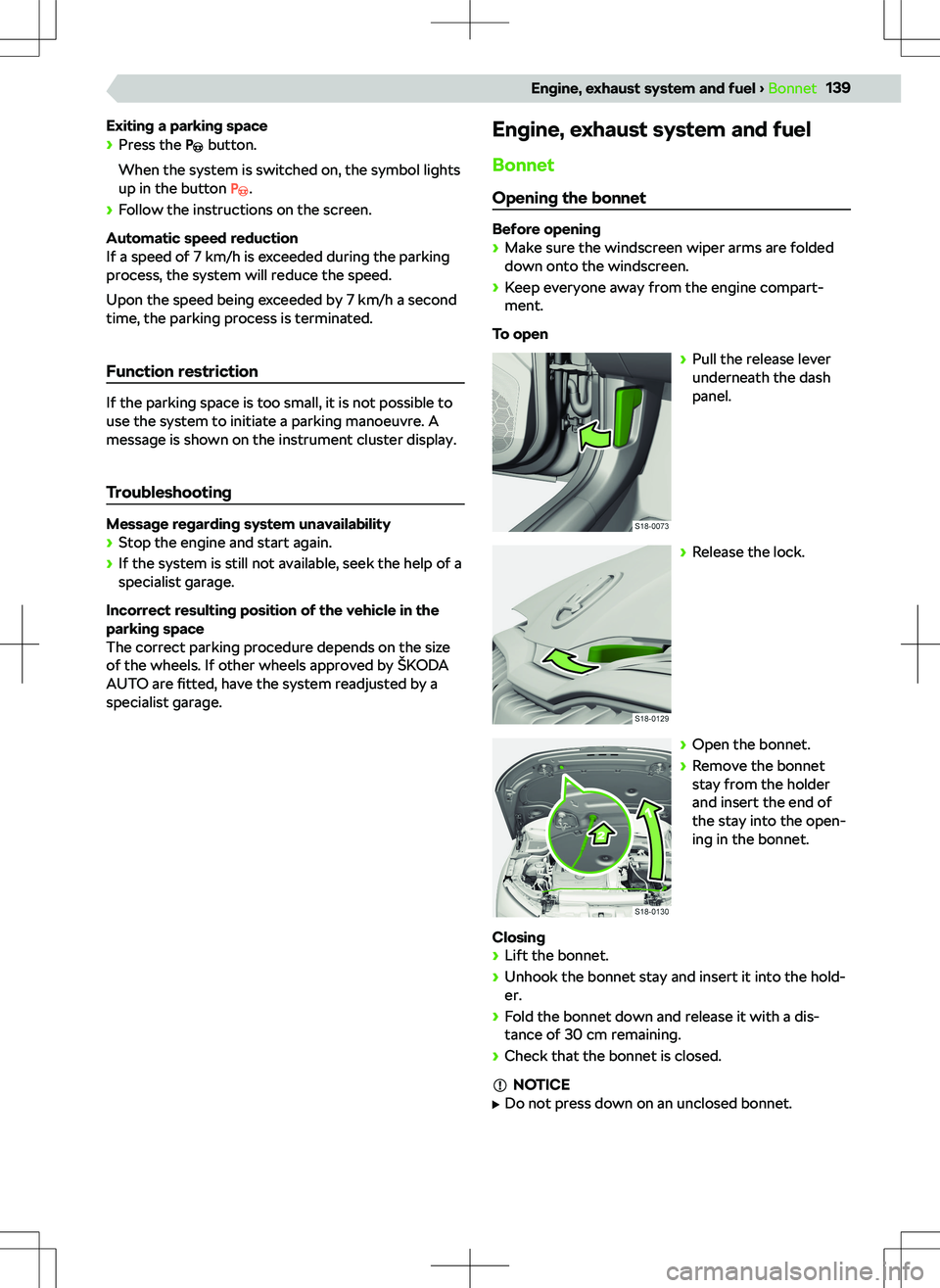SKODA SCALA 2020 Owner´s Manual Exiting a parking space SKODA SCALA 2020 Owner´s Manual Exiting a parking space