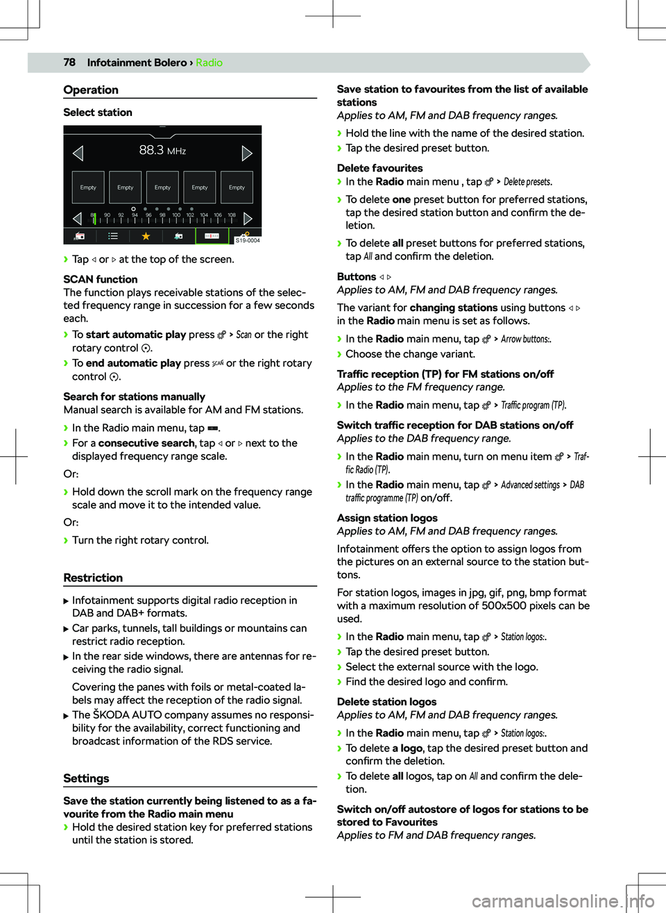 SKODA SCALA 2020  Owner´s Manual Operation
Select station
