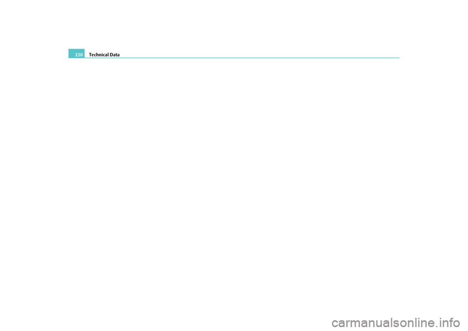 SKODA ROOMSTER 2010 1.G Owners Manual Technical Data
220
s16g.4.book  Page 220  Wednesda y, February 10, 2010  3:53 PM 