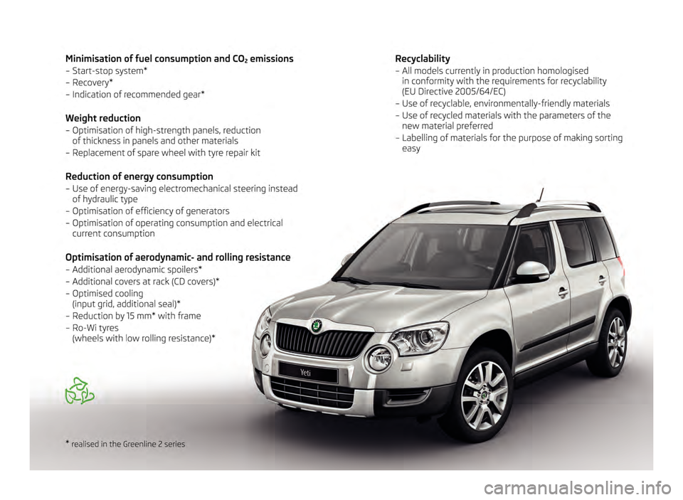 SKODA YETI 2011 1.G / 5L Owners Manual 