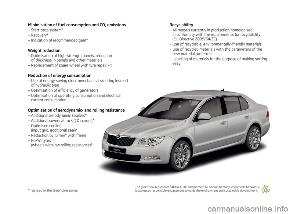 SKODA SUPERB 2012 2.G / (B6/3T) Owners Manual 