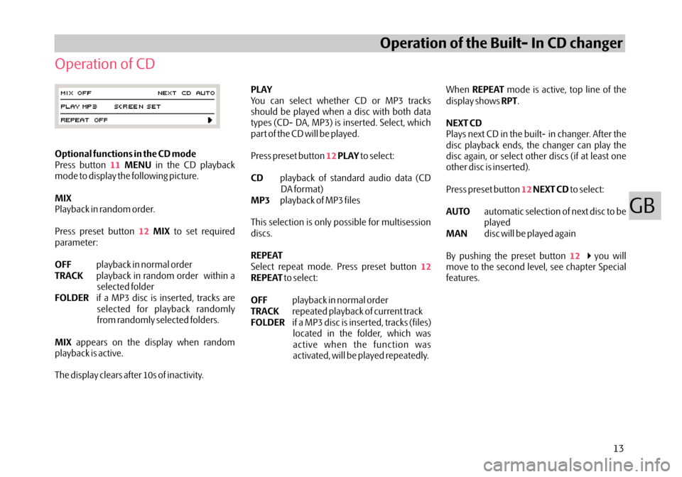 SKODA OCTAVIA 2007 1.G / (1U) Audience Car Radio Manual SKODA OCTAVIA 2007 1.G / (1U) Audience Car Radio Manual, Page 15