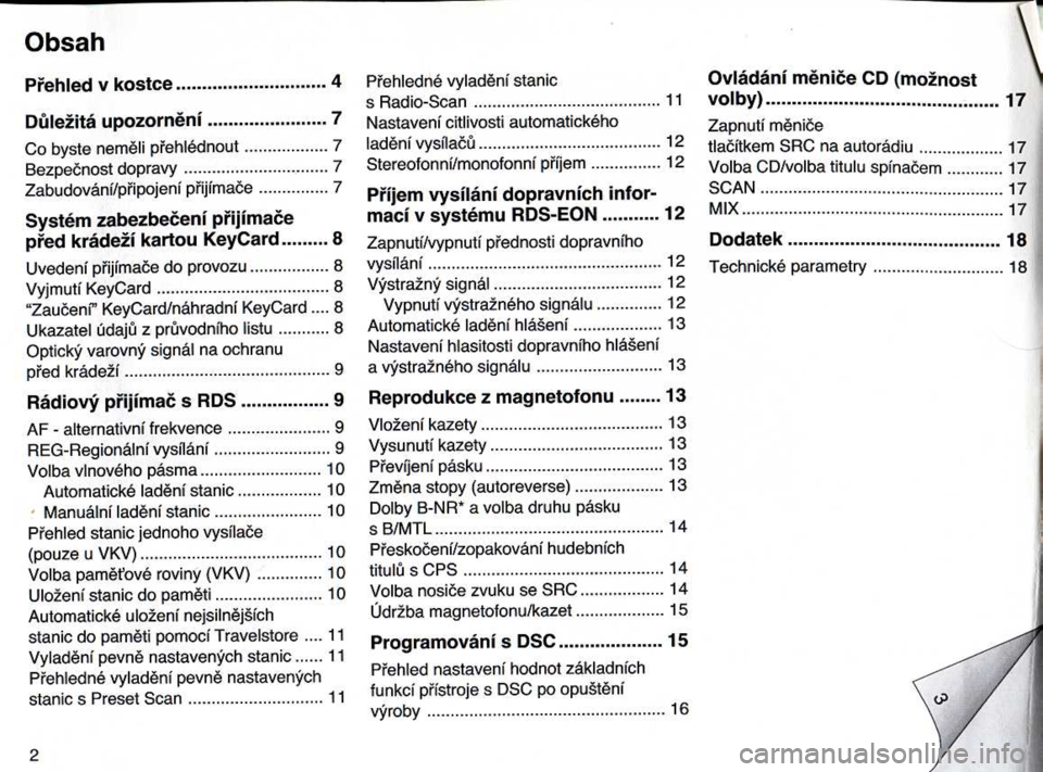 SKODA FELICIA 2000 1.G / (6U1) Casablanca Car Radio Manual 