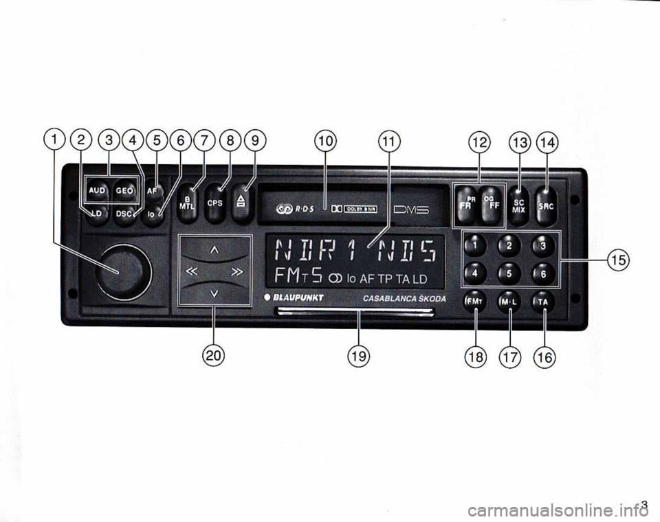 SKODA FELICIA 2000 1.G / (6U1) Casablanca Car Radio Manual SKODA FELICIA 2000 1.G / (6U1) Casablanca Car Radio Manual
